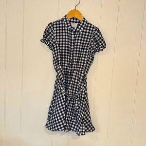 J. Crew Girls Size 7 Gingham Linen Cotton Dress